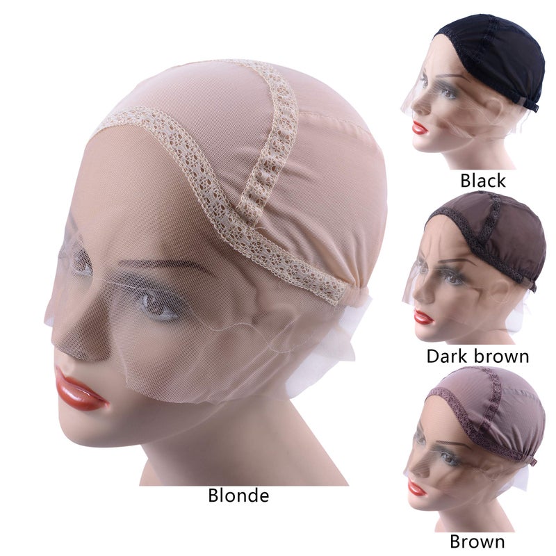 yantaisiyu Lace Front Wig Cap for Making Wigs with Adjustable Strap Glueless Weaving Wig Caps Swiss Lace Hairnet (Blonde M 54 cm) - Image 2